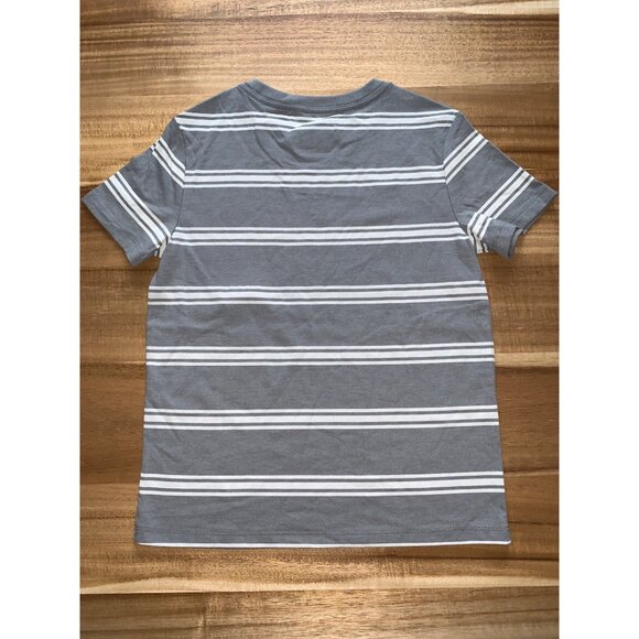 Cat & Jack Boys Gray/White Striped Casual T-Shirt Size Small 6-7 - Picture 5 of 8